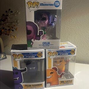 Funko Pop Disney Monsters at Work Figures - Purple, Orange, Black